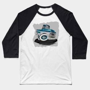 1958 Chevy Apache Pickup - Cartoon Style Baseball T-Shirt